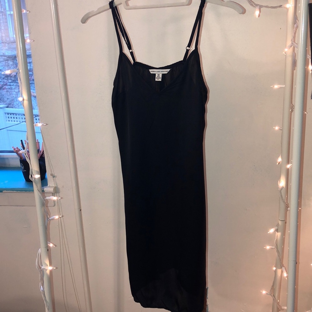 Black satin dress